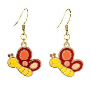 Fall butterfly dangle earrings — lightweight cute autumn jewelry